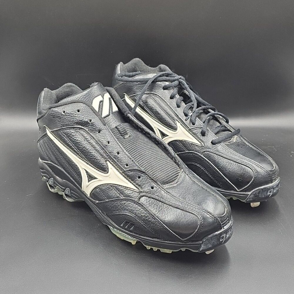 Mizuno FB43MBK Men's 9-SPIKE Classic Mid G3 Metal Baseball Cleats Black US 12